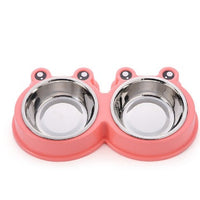 HKM-3123901 Detachable Stainless Steel and PP Resin Pet Food and Water Bowls - Available in Pink, Blue, and Yellow