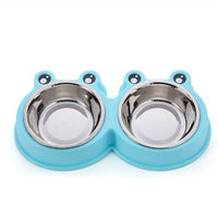 HKM-3123901 Detachable Stainless Steel and PP Resin Pet Food and Water Bowls - Available in Pink, Blue, and Yellow