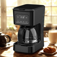 HKM-312403 4-Cup Coffee Maker with Clear Water Window and Glass Pot for Ground Coffee Brewing