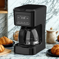 HKM-312403 4-Cup Coffee Maker with Clear Water Window and Glass Pot for Ground Coffee Brewing