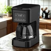 HKM-312403 4-Cup Coffee Maker with Clear Water Window and Glass Pot for Ground Coffee Brewing
