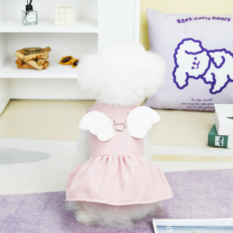 HKM-3124285 Casual Cotton Traction Skirt for Small Dogs ¨C Available in Blue and Brick Red
