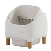 HKM-3125181 Automatic Semi-Closed Drawer Cat Litter Box - Shovel-Free Design in Multiple Colors