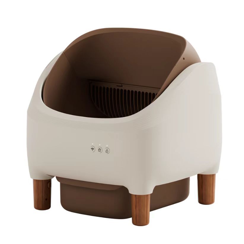HKM-3125181 Automatic Semi-Closed Drawer Cat Litter Box - Shovel-Free Design in Multiple Colors