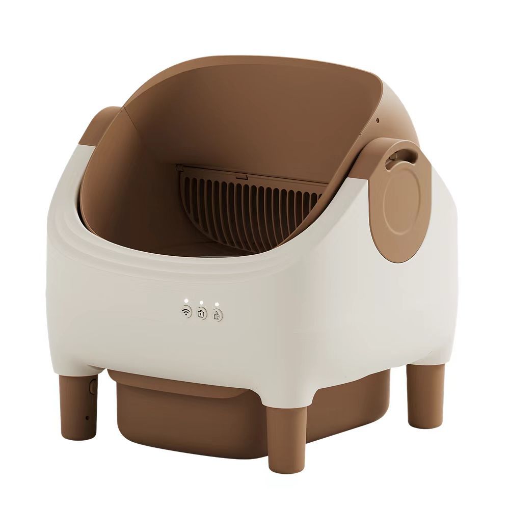 HKM-3125181 Automatic Semi-Closed Drawer Cat Litter Box - Shovel-Free Design in Multiple Colors