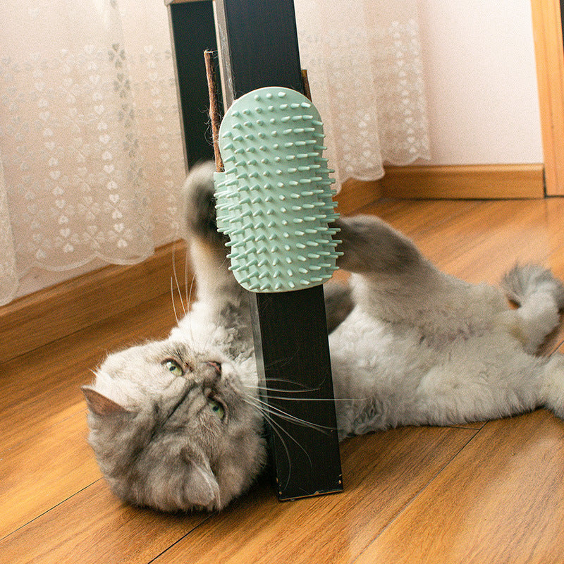 HKM-3125309 Cat Massage Comb - Rubber Cactus Rubbing Brush for Itching Relief and Play