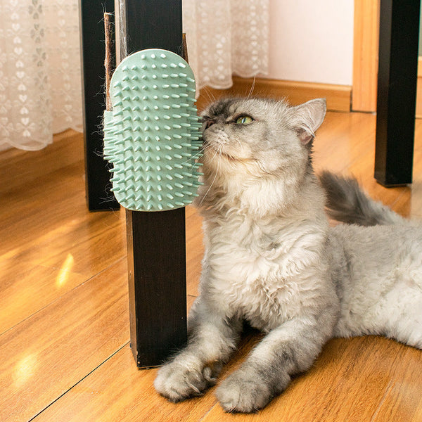 HKM-3125309 Cat Massage Comb - Rubber Cactus Rubbing Brush for Itching Relief and Play