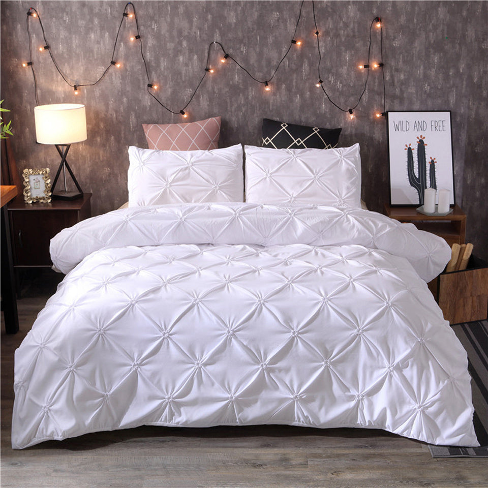 HKM-312595 Solid Color Duvet Cover Bedding Set in Various Sizes and Shades