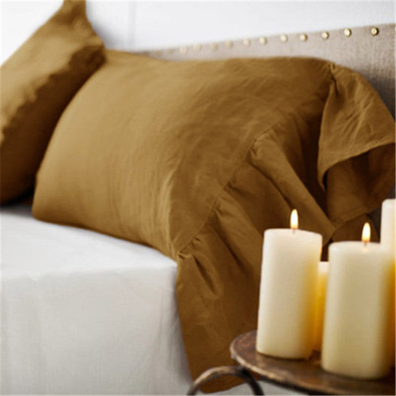 HKM-312787 Linen Fishtail Pillowcase - Nordic Style Cotton and Linen Cushion Cover, 48cm x 74cm