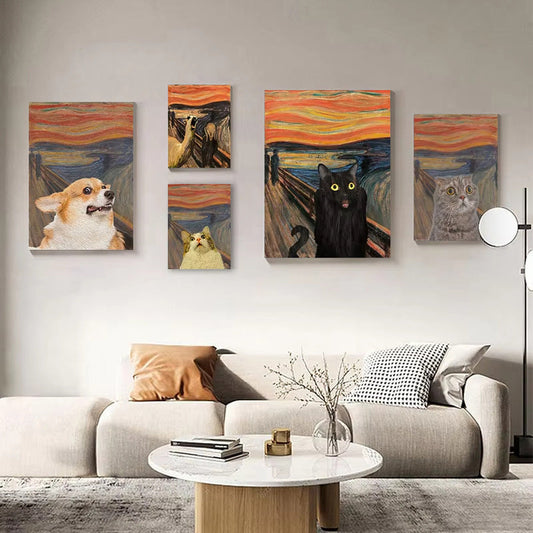 HKM-312915 Animal and Abstract Canvas Wall Art in Multiple Sizes for Modern Decor