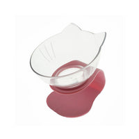 HKM-3129661 Transparent Double Cat Food Bowl with 15¡ã Neck Protection and Anti-Skid Base