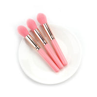 HKM-313043 Silk Nylon Wool Blush Brush with Plastic Handle - 15cm Total Length, 3.6cm Hair Length