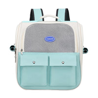 HKM-3131709 Portable Breathable Pet Backpack in Milky White, Gray, Green, Blue, and Pink