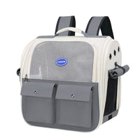 HKM-3131709 Portable Breathable Pet Backpack in Milky White, Gray, Green, Blue, and Pink