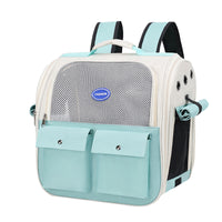 HKM-3131709 Portable Breathable Pet Backpack in Milky White, Gray, Green, Blue, and Pink