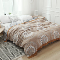 HKM-313299 Cooling Cotton Gauze Blanket for Summer Comfort - Soft and Breathable Towel Design