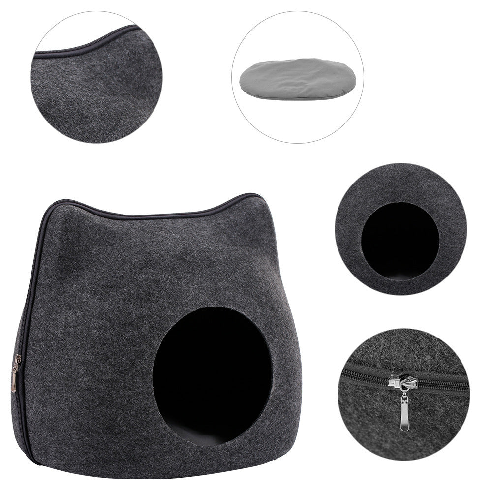 HKM-3133501 Felt Pet Nest in Gray, Pink, and Blue for All Seasons