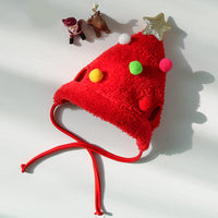 HKM-3133629 Christmas Cartoon Dog Cat Saliva Towel Bib and Hats for Pets up to 15kg