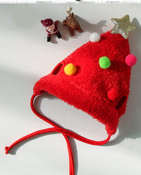 HKM-3133629 Christmas Cartoon Dog Cat Saliva Towel Bib and Hats for Pets up to 15kg