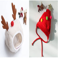 HKM-3133629 Christmas Cartoon Dog Cat Saliva Towel Bib and Hats for Pets up to 15kg