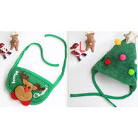 HKM-3133629 Christmas Cartoon Dog Cat Saliva Towel Bib and Hats for Pets up to 15kg