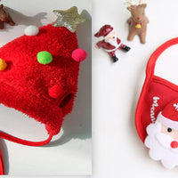 HKM-3133629 Christmas Cartoon Dog Cat Saliva Towel Bib and Hats for Pets up to 15kg