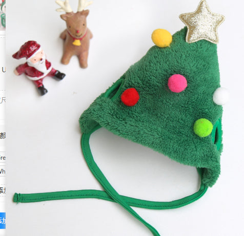 HKM-3133629 Christmas Cartoon Dog Cat Saliva Towel Bib and Hats for Pets up to 15kg