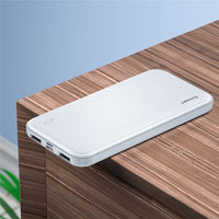HKM-313363 Portable External Battery Power Bank - Polymer Lithium Ion Cell, Black or White, Plastic Shell