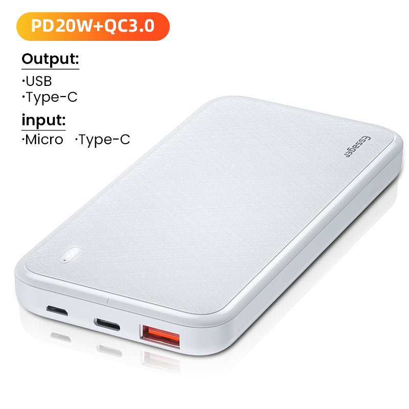HKM-313363 Portable External Battery Power Bank - Polymer Lithium Ion Cell, Black or White, Plastic Shell