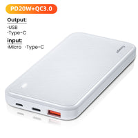 HKM-313363 Portable External Battery Power Bank - Polymer Lithium Ion Cell, Black or White, Plastic Shell