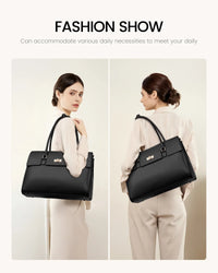 HKM-313363 Waterproof PU Leather Laptop Tote Bag for 15.6 Inch Laptops - Stylish Office Handbag and Messenger Bag