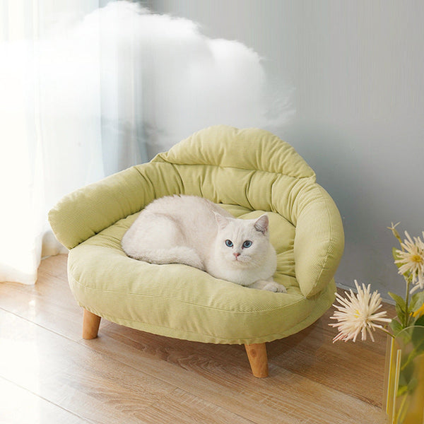 HKM-3133885 Elevated Solid Wood Cat Bed for Comfort and Support