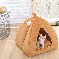 HKM-3135293 Cartoon Triangle Shaped Pet Nest for Dogs and Cats - Soft Plush with High Elastic Filling