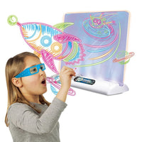 HKM-313555 LED Luminous Drawing Board for Kids with 3D Glasses, Light Effects, and Pen - Ideal Gift for Ages 3 and Up