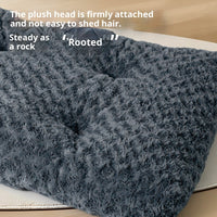 HKM-3137085 Thick Embossed Velvet Pet Mat in Dark Gray - Multiple Sizes Available