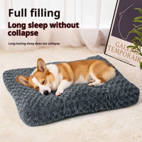 HKM-3137085 Thick Embossed Velvet Pet Mat in Dark Gray - Multiple Sizes Available