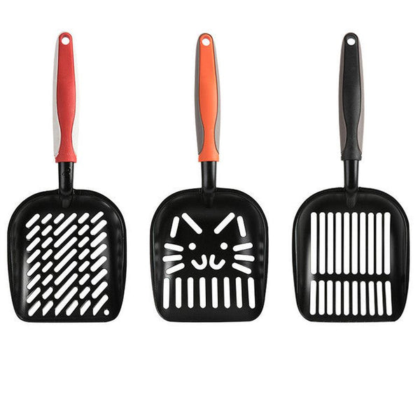 HKM-313875 Extra Large Black Coated Aluminum Alloy Cat Litter Shovel with Multiple Hole Options for Efficient Waste Removal