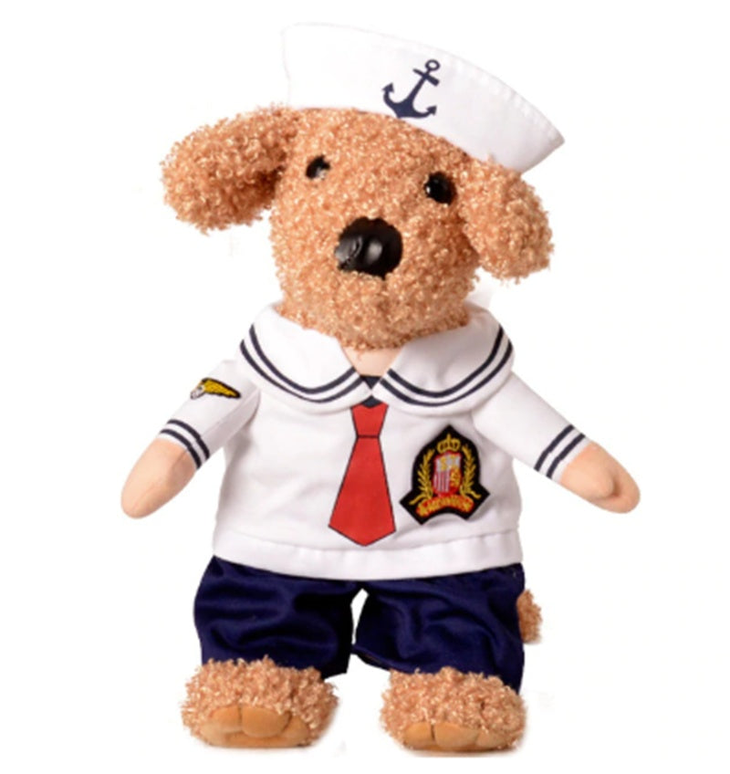 HKM-3139389 Fashion Minimalist Pet Costume for Cats and Dogs - Sailor Style, Polyester Material, Sizes S to XL