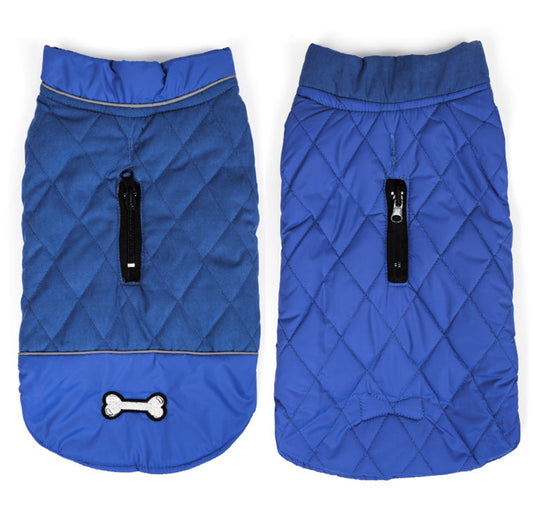 HKM-3139645 Double-Sided Waterproof Dog Jacket with Adjustable Closures and Leash Openings