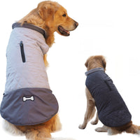 HKM-3139645 Double-Sided Waterproof Dog Jacket with Adjustable Closures and Leash Openings