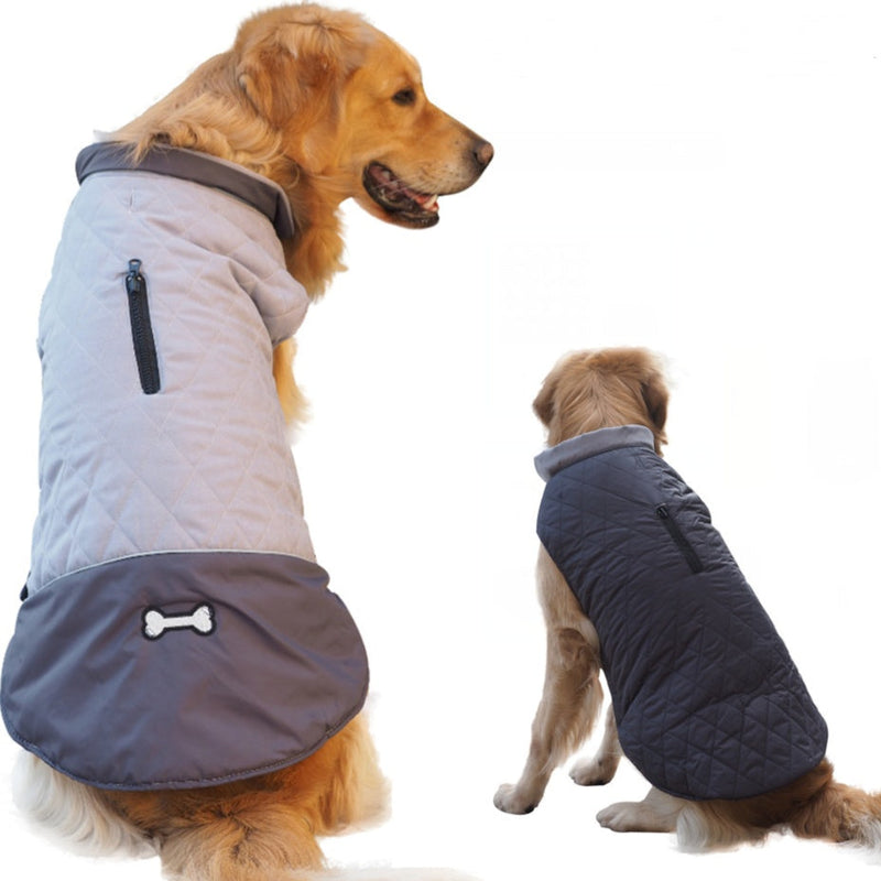 HKM-3139645 Double-Sided Waterproof Dog Jacket with Adjustable Closures and Leash Openings