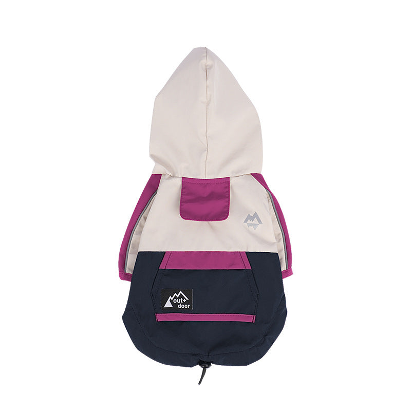 HKM-3139773 Waterproof Anti-Fouling Pet Jacket in Yellow, Rose Red, and Mint Green