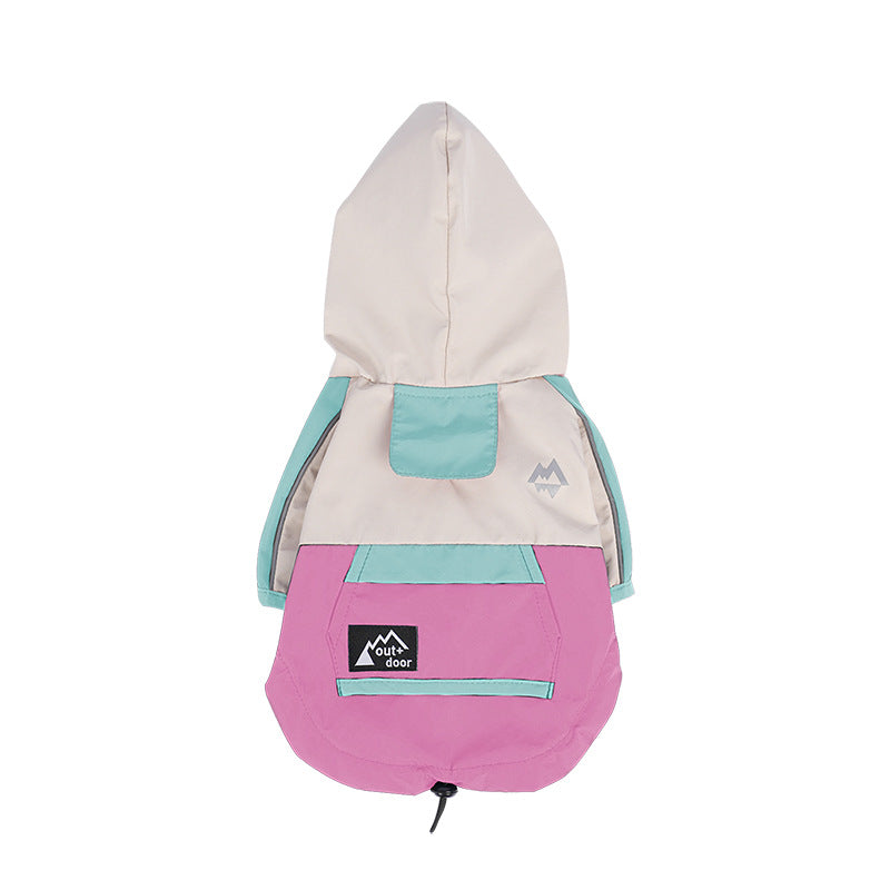 HKM-3139773 Waterproof Anti-Fouling Pet Jacket in Yellow, Rose Red, and Mint Green