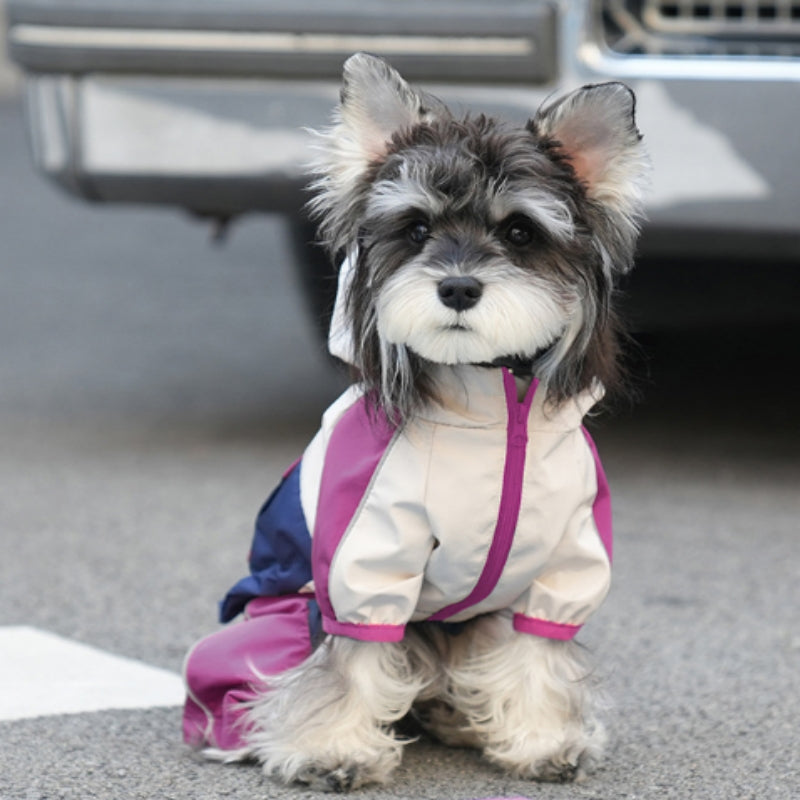 HKM-3139773 Waterproof Anti-Fouling Pet Jacket in Yellow, Rose Red, and Mint Green