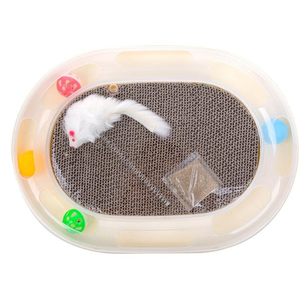 HKM-314131 Round Cat Scratcher and Claw Sharpener - Durable Corrugated Paper Toy for Cats