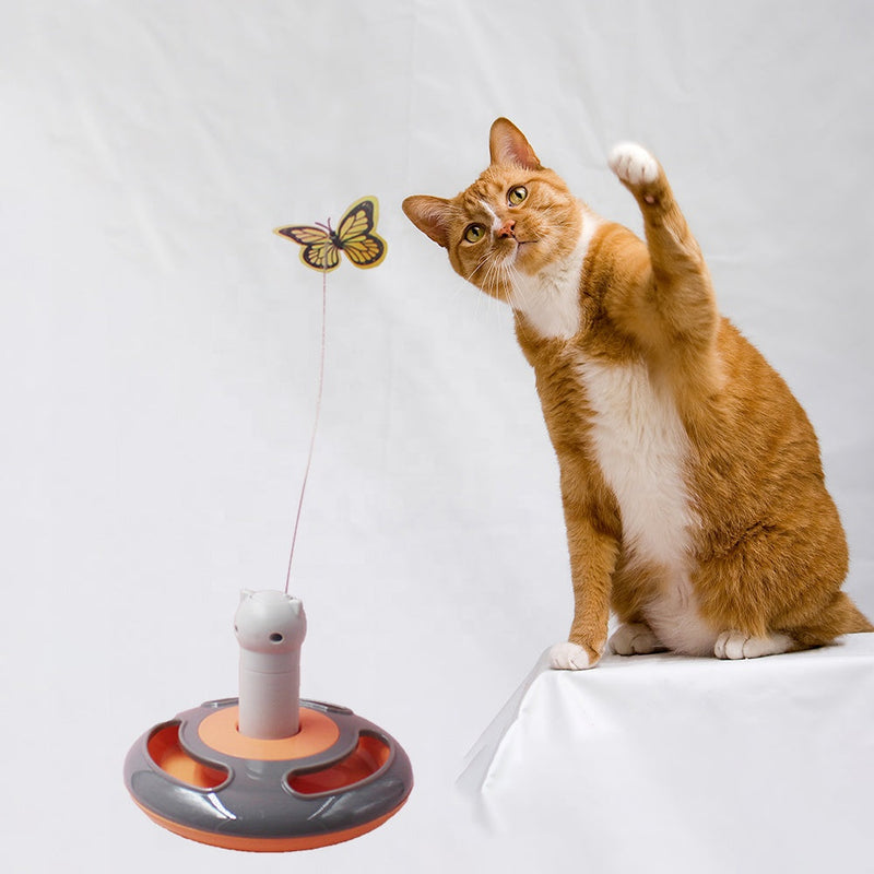 HKM-3141821 Electric Rotating Butterfly Cat Toy for Interactive Play and Entertainment