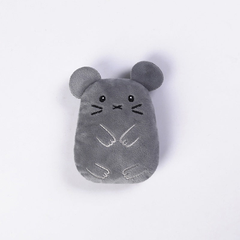 HKM-3142461 Catnip Chewing Plush Toy for Cats - Interactive Teeth Grinding and Vocal Toy - 11x8x4.5cm