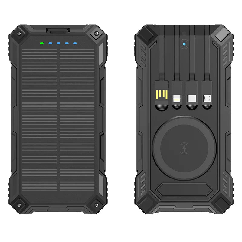 HKM-314323 Outdoor Waterproof Solar Power Bank 20000mAh with Fast Charging Portable Charger for Mobile Devices