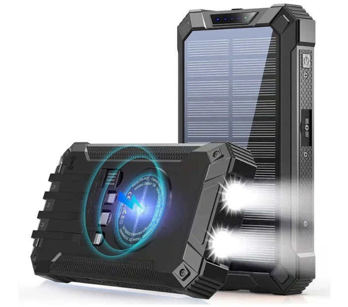 HKM-314323 Outdoor Waterproof Solar Power Bank 20000mAh with Fast Charging Portable Charger for Mobile Devices