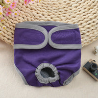 HKM-3143357 Pet Dog Velcro Underwear in Pink, Black, Blue, and Purple - Casual Cotton Design for Small to XL Dogs